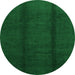 Round Abstract Green Modern Rug, abs3587grn