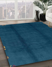 Abstract Teal Green Modern Rug, abs3587