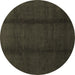 Round Abstract Brown Modern Rug, abs3587brn