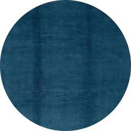 Round Abstract Teal Green Modern Rug, abs3587