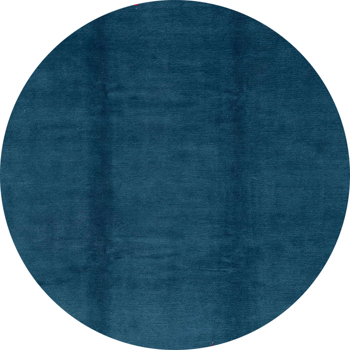 Round Abstract Teal Green Modern Rug, abs3587