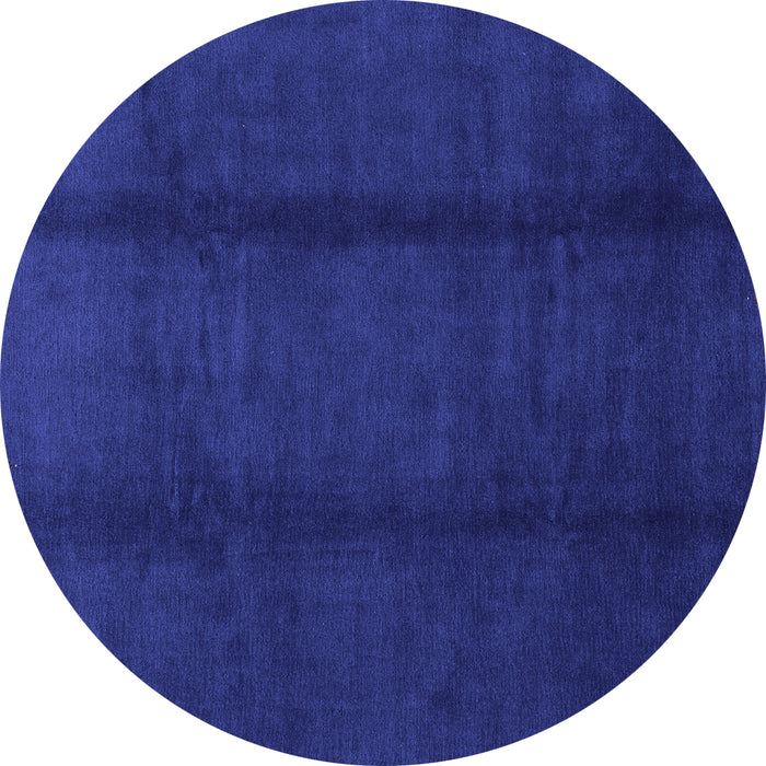 Round Abstract Blue Modern Rug, abs3587blu
