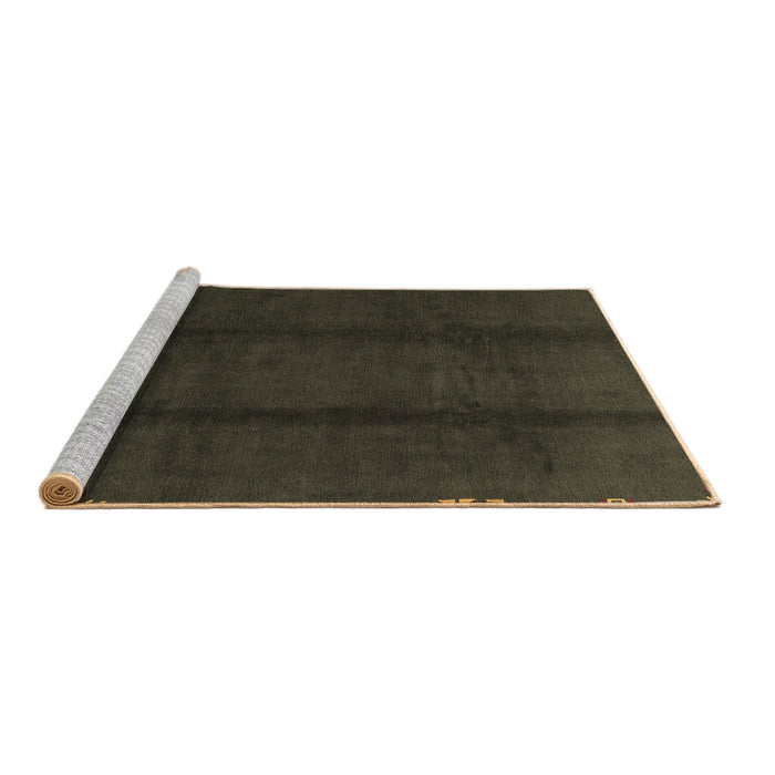 Sideview of Machine Washable Abstract Brown Modern Rug, wshabs3587brn