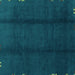 Square Abstract Turquoise Modern Rug, abs3587turq