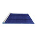 Sideview of Machine Washable Abstract Blue Modern Rug, wshabs3587blu