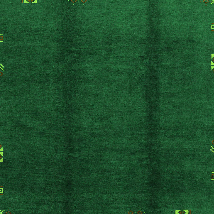 Square Machine Washable Abstract Green Modern Area Rugs, wshabs3587grn