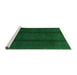 Sideview of Machine Washable Abstract Green Modern Area Rugs, wshabs3587grn