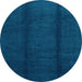 Round Abstract Light Blue Modern Rug, abs3587lblu