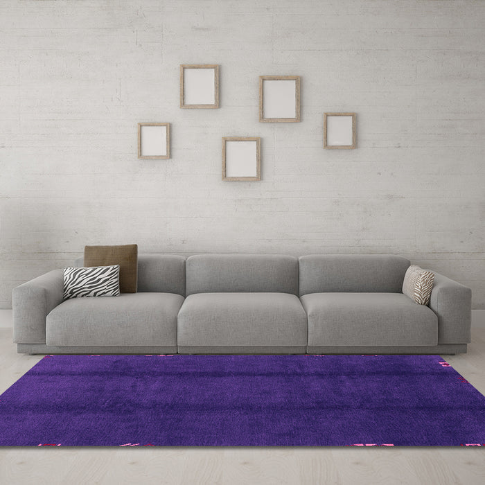 Machine Washable Abstract Pink Modern Rug in a Living Room, wshabs3587pnk