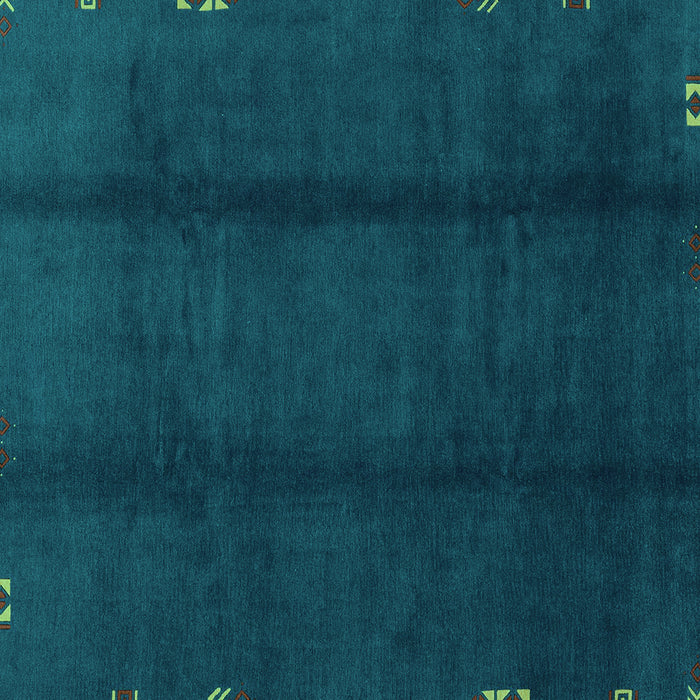 Square Machine Washable Abstract Turquoise Modern Area Rugs, wshabs3587turq