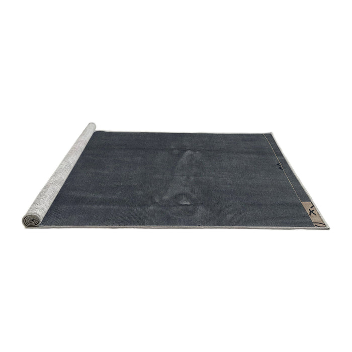 Sideview of Machine Washable Abstract Charcoal Blue Rug, wshabs3588