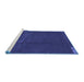 Sideview of Machine Washable Abstract Blue Modern Rug, wshabs3588blu