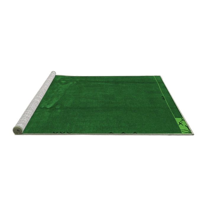 Sideview of Machine Washable Abstract Green Modern Area Rugs, wshabs3588grn