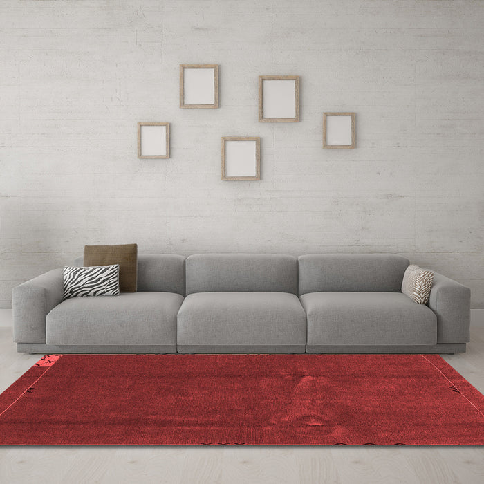 Modern Red Washable Rugs
