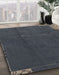 Abstract Charcoal Blue Modern Rug in Family Room, abs3588