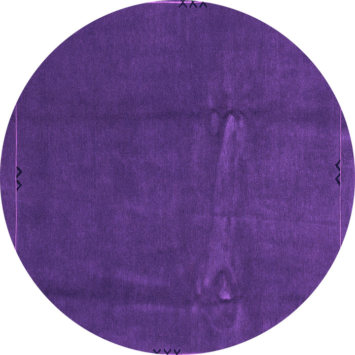 Round Abstract Purple Modern Rug, abs3588pur