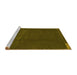 Sideview of Machine Washable Abstract Yellow Modern Rug, wshabs3588yw