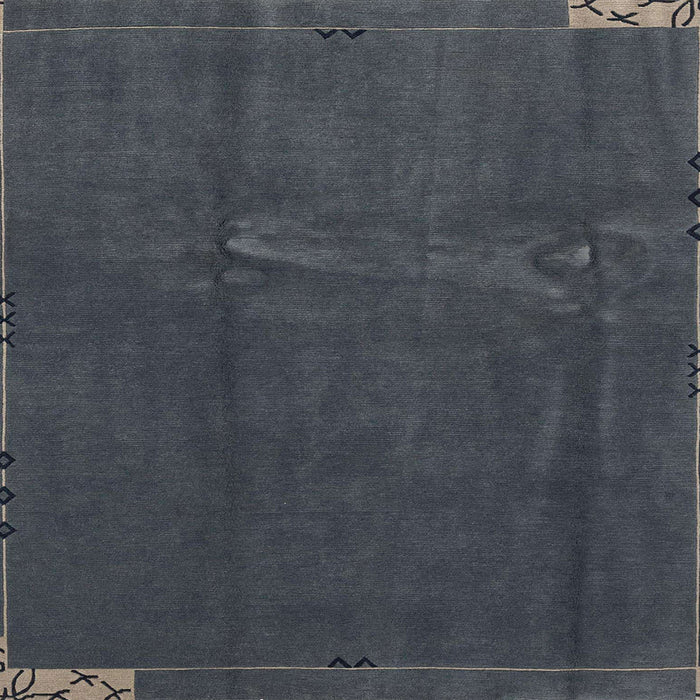 Square Machine Washable Abstract Charcoal Blue Rug, wshabs3588