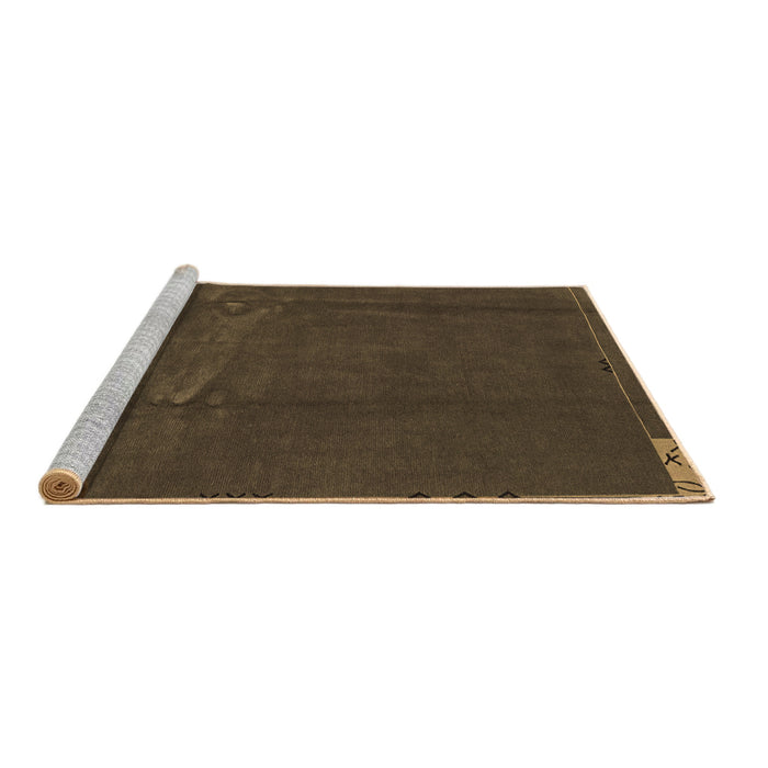Sideview of Machine Washable Abstract Brown Modern Rug, wshabs3588brn