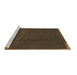 Sideview of Machine Washable Abstract Brown Modern Rug, wshabs3588brn