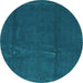 Round Abstract Light Blue Modern Rug, abs3588lblu