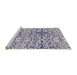Sideview of Machine Washable Abstract Deep Periwinkle Purple Rug, wshabs3589