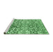 Sideview of Machine Washable Abstract Emerald Green Modern Area Rugs, wshabs3589emgrn