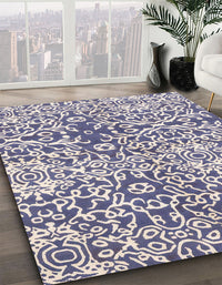 Abstract Deep Purple Modern Rug, abs3589