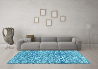 Machine Washable Abstract Light Blue Modern Rug, wshabs3589lblu