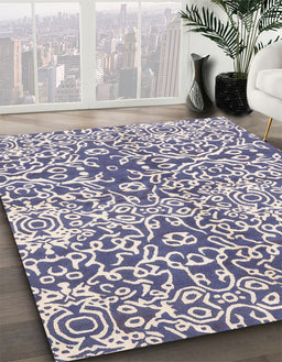 Abstract Deep Purple Modern Rug in Family Room, abs3589