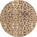 Round Machine Washable Abstract Brown Modern Rug, wshabs3589brn