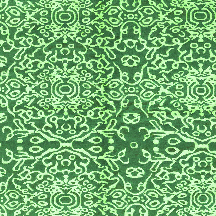 Square Machine Washable Abstract Green Modern Area Rugs, wshabs3589grn