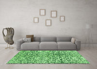 Machine Washable Abstract Green Modern Rug, wshabs3589grn