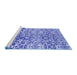 Sideview of Machine Washable Abstract Blue Modern Rug, wshabs3589blu