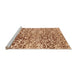 Sideview of Machine Washable Abstract Orange Modern Area Rugs, wshabs3589org