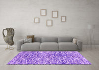 Machine Washable Abstract Purple Modern Rug, wshabs3589pur