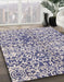 Machine Washable Abstract Deep Periwinkle Purple Rug in a Family Room, wshabs3589