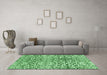 Machine Washable Abstract Emerald Green Modern Area Rugs in a Living Room,, wshabs3589emgrn