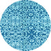 Round Machine Washable Abstract Light Blue Modern Rug, wshabs3589lblu