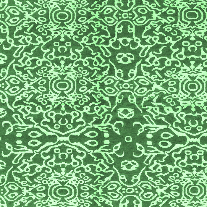 Square Machine Washable Abstract Emerald Green Modern Area Rugs, wshabs3589emgrn