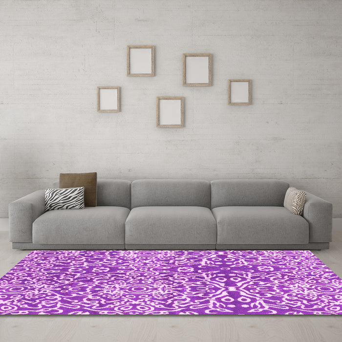 Machine Washable Abstract Pink Modern Rug in a Living Room, wshabs3589pnk