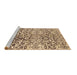 Sideview of Machine Washable Abstract Brown Modern Rug, wshabs3589brn