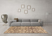 Machine Washable Abstract Brown Modern Rug in a Living Room,, wshabs3589brn