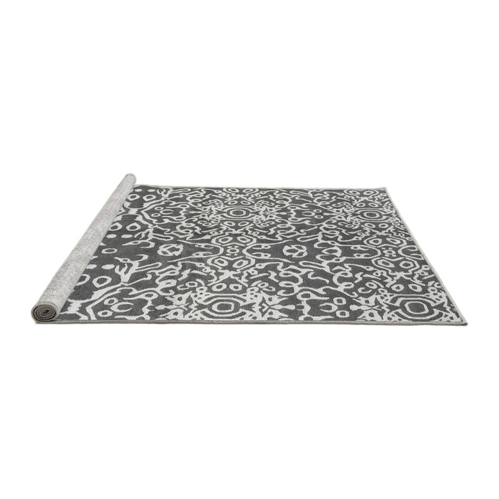 Sideview of Machine Washable Abstract Gray Modern Rug, wshabs3589gry