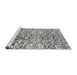 Sideview of Machine Washable Abstract Gray Modern Rug, wshabs3589gry