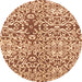 Round Abstract Orange Modern Rug, abs3589org