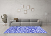 Machine Washable Abstract Blue Modern Rug, wshabs3589blu