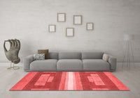 Machine Washable Abstract Red Modern Rug, wshabs358red