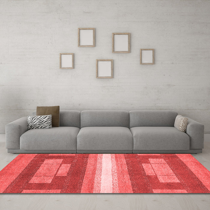 Modern Red Washable Rugs
