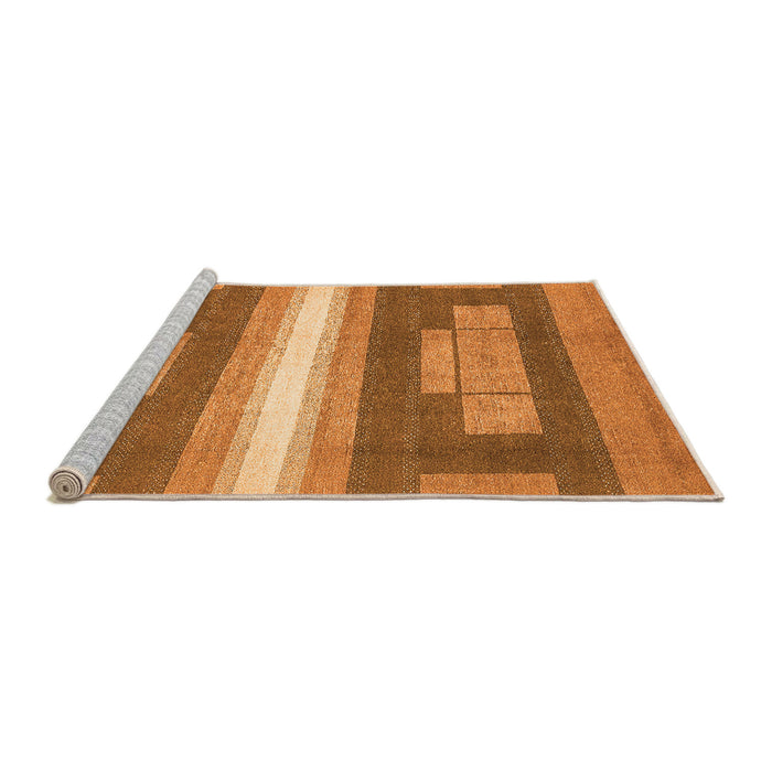 Sideview of Machine Washable Abstract Orange Modern Area Rugs, wshabs358org